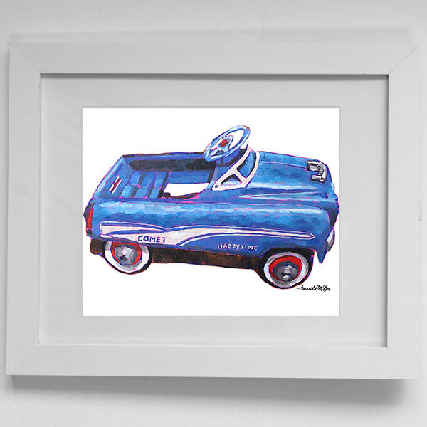 Framed Art Print: "Happytime Comet (on white)"