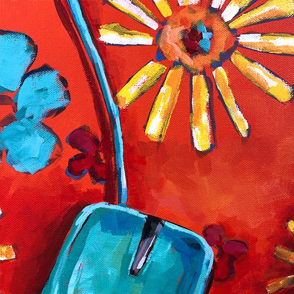 "Hot Dish" Rotary Telephone Acrylic Painting