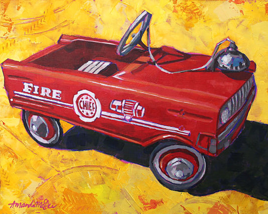 Art Print: Vintage Pedal Car "Lil Fire Chief"